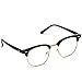 Vintage Inspired Classic Half Frame Horn Rimmed Clear Lens Glasses