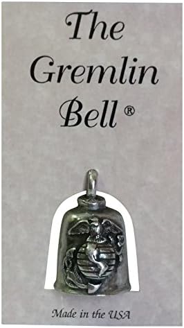 The Gremlin Bell Marines USMC Pewter Good Luck Charm with Pouch and 2 Attachments and Story Card (Marines)