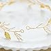 Edary Wedding Hair Vine Bridal Leaves Hair Accessories Pearl Hair Wreath for Women and Girls (Gold)