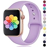 Laffav Compatible with Apple Watch Band 38mm 40mm, Small/Medium, Silicone Replacement Band Compatible with iWatch Series 4, Series 3, Series 2, Series 1, for Women Men, Lavender