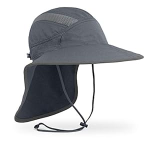 Sunday Afternoons Ultra Adventure Hut – Sonnenhut für Herren und Damen, mit Nackenklappe, LSF 50+, UV-Schutz, Wandern, Angeln, breite Krempe, Asche, L/XL