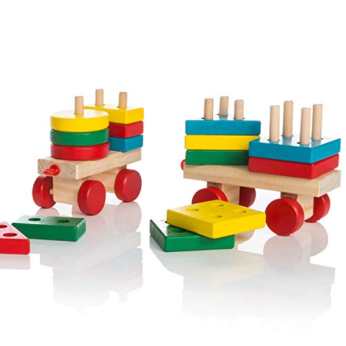 all Kids United® Holz-Eisenbahn Spielzeug-Eisenbahn aus Holz; Kinderspielzeug Sortierwürfel Holz-Zug Lernspielzeug… – Bild 8