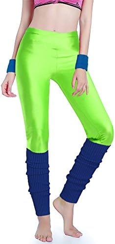 Kimberly's Knit Women 80s Party Neon Capri Running Workout Leggings Leg Warmers