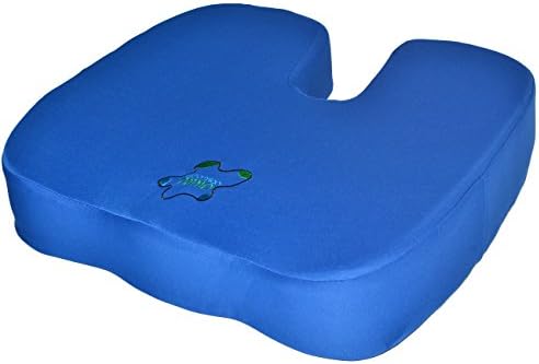 4 Inches Thick Coccyx Orthopedic Pressure Relieving Memory Foam Seat Cushion Physical Therapists Recommended, Blue Large Firm 18x16x4
