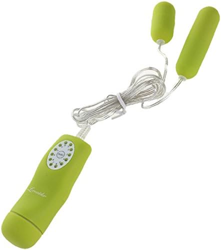 Fanxy(TM) Doube Vibrating Egg Discreet Yet Powerful 12 Mode Vibrating Bullet Love Egg Vibrator - Green