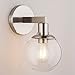 Sferra Wall Light Sconce with LED Edison Bulb Included. Brushed Nickel with Globe Glass Shade. Modern Industrial Factory Style. UL Listed, Linea di Liara LL-SC225-BN