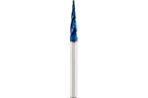 Tapered Ball-Mill CNC 2D & 3D Carving Bits, 5.4 Deg Tapered Angle Ball Tip R0.8, 1/4" Shank 3" OVL for Wood Carving Detail Pr