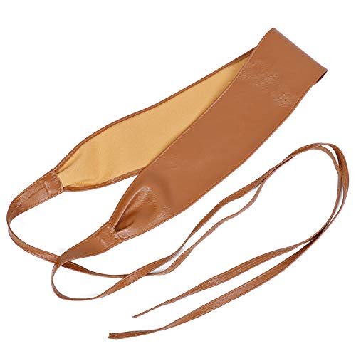 Women's Obi Wrap Belt Faux Leather Obi Waistband Sash Bowknot Belts by SANSTHS, Brown Plus Size - Thumbnail 4