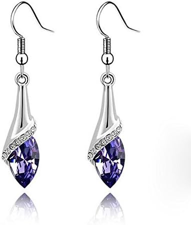 Sinlifu Silver Handcrafted Crystal Drop Dangle Earrings Women Eardrop Jewelry with Swarovski Elements