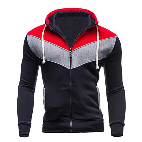 Clearance!Patchwork Drawsting Autumn Winter Casual Zipper Long Sleeve Splicing Sweatshirt Hoodie Coat