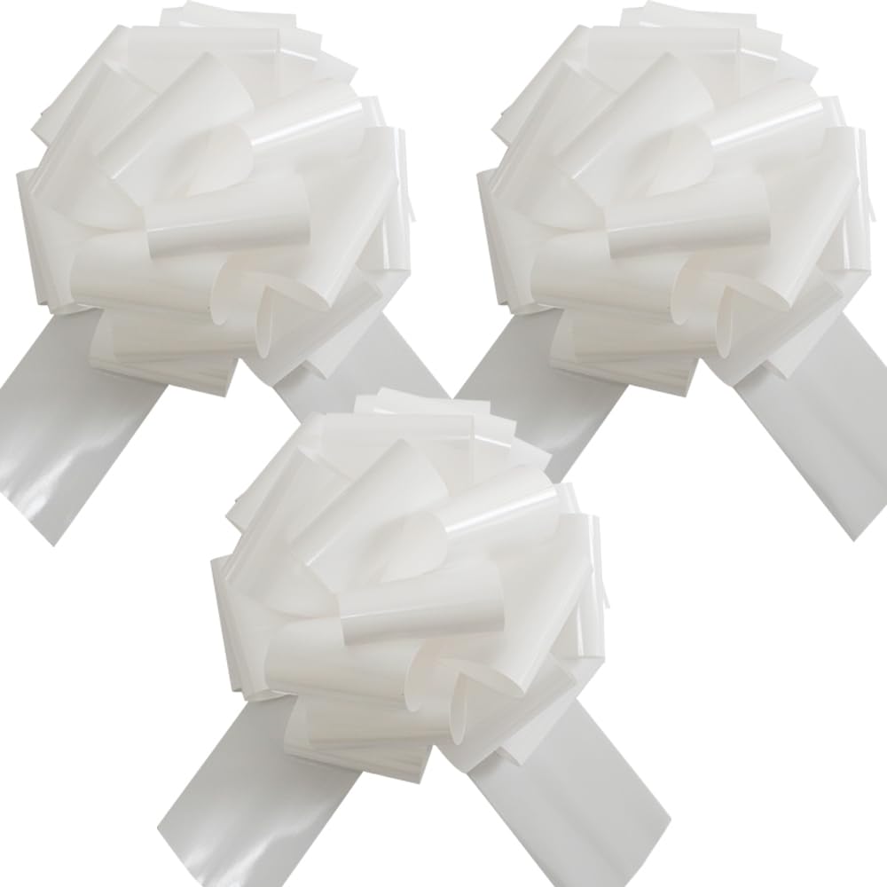 Photo 1 of 3Pcs Giant Bow for Present,12 Inch Giant Gift Bow Large Bow for Bike Appliances,Children's Cars,New Houses,Christmas,Big Gifts and Other Decorations and Scene Arrangements (White)