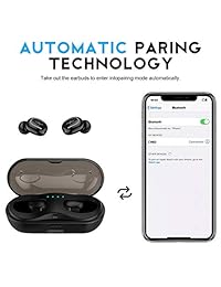 CORNMI   Auriculares inalámbricos estéreo Bluetooth con cancelación de ruido para los oídos, auriculares inalámbricos, color negro