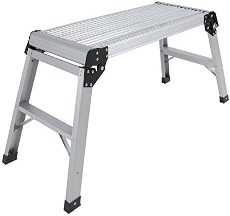 Aluminum Platform Drywall Step Up Folding Work Bench Stool Ladder by AUEY