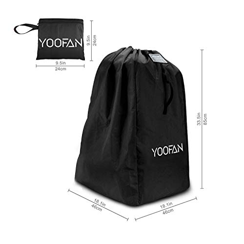 Car Seat Travel Bag, Gate Check Drawstring Backpack Bag with Shoulder Straps for Stroller,Car Seats,Boosters and Infant Carriers, Waterproof - Great for Airplane,Saving Money and Storage(Black)