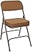 Premium Cushioned Portable Folding Chairs by National Public Seating – 3200 Series Upholstered, Heavy-Duty Foldable Chairs for Indoor & Outdoor Use – Set of 2, Comfortable & Durable, Gold with Brown Frame