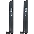 Kqcibz 2 Pcs 3G 4G 5G Antenna 600-6000MHz 18DBi Gain SMA Male for Wireless Network Card WiFi Router High Signal(C), inner needle, Black, 500267970A2