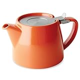 FORLIFE Stump Teapot with SLS Lid and Infuser, 18-Ounce, Carrot