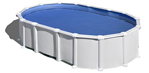 Gre KITPROV6188 Haiti Pool, oval, Stahloptik, Weiß, 610 x 375 x 132 cm – Bild 3
