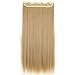 S-noilite 30 Inch(76cm) Straight Ash Blonde 3/4 Full Head Synthetic Hair Extensions Clip On/in Hairpieces 150g 5 Clips
