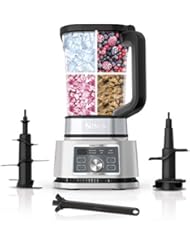 Ninja SS201 Foodi Power Pitcher 4in1 Smoothie Bowl Maker Crushing Blender Dough Mixer Food Processor 1400WP smartTORQUE 6 Auto-iQ presets, with a Stainless Silver Finish
