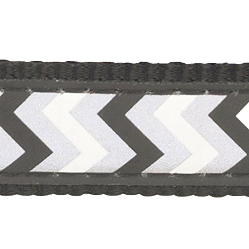 Red Dingo Reflective Ziggy Dog Collar, Small, Black