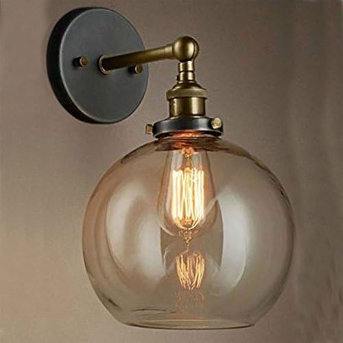 Cozyle Vintage Industrial Copper Glass Lampshade Wall Lamp Ball Shape Transparent [Energy Class A]