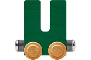 Maple Landmark NameTrains Bright Letter Car U - Made in USA (Green)