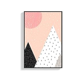 Framed Canvas Wall Art for Living Room, Bedroom Abstract Geometry Pattern Canvas Prints for Home Decoration Ready to Hanging - 16x24 inches