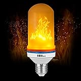 LED Flame Effect Light Bulb, AMASKY E26/ E27 LED Flickering Flame Light Bulbs, 102pcs 2835 LED Beads Simulated Decorative Light Atmosphere Lighting Vintage Flaming Light Bulb for Christmas Halloween H