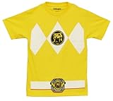 The Power Rangers Yellow Rangers Costume Adult T-shirt Tee,Medium