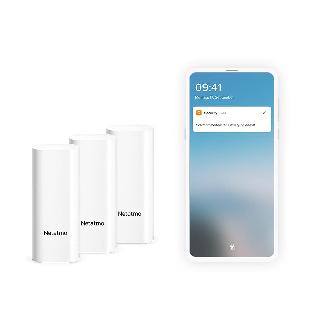 Netatmo DTG-DE Smart Door and Window Sensors Wireless One-Piece 3 Pack Vibration Detection