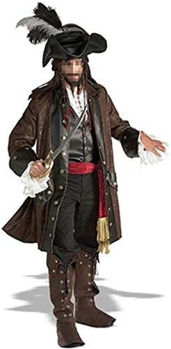 Costume Party Halloween Costume Captain Jack Sparrow Adult Pirate Costume Pirates Of The Caribbean Costume MJJ9/26 (Color : A)