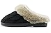 ULTRAIDEAS Women's Cable Knit Slippers with Memory Foam and Faux Fur Collar, Fuzzy Slip-on House Shoes with Anti-Skid Sole for Indoor/Outdoor