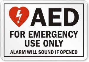 AED Automated External Defibrillator For Emergency Use Only OSHA Sticker, 5"x3.5"