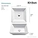 KRAUS 16-inch Square White Porcelain Ceramic Bathroom Vessel Sink and Sheven Faucet Combo Set with Pop-Up Drain, Chrome C-KCV-125-1002CH