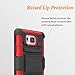 Galaxy Alpha Case, Combo Shell Cover Kickstand with Built-in Holster Locking Belt Clip+Circle(TM)Touch Screen Pen And Screen Protector-Red