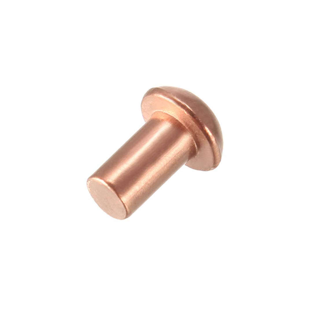 sourcing map 200 Pieces 1/8 inches x 13/64 inches Round Head Copper Solid Rivets Fasteners