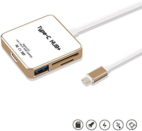 Monopril USB C Hub, Multi-Port Adapter Type C Hub USB 2.0 and 3.0 SD/Micro Card Reader for Macbook/ChromeBook/More Type-C Devices (Gold)