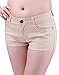 HDE Women's Solid Color Ultra Stretch Fitted Low Rise Moleton Denim Booty Shorts Khaki - M