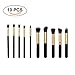 Biange Professional 10 Pieces Makeup Brush Set, 5 Essential Shapes, Soft Synthetic Fiber, Foundation Blending Blush Face Powder Eyeshadow Cosmetics Beauty Brushes, Makeup Kit Tools (Gold Black)
