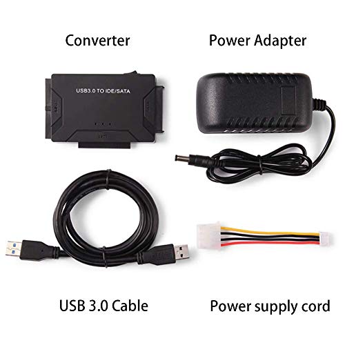 USB 3.0 to SATA/IDE Converter Hard Drive Adapter with 12V/2A Power Adapter & USB 3.0 Cable… - Thumbnail 5