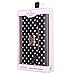 Cordking Wallet Case Compatible with iPhone 7 Plus Wallet Case/iPhone 8 Plus Wallet Case Premium Tri-Fold Leatherette Polka Dots Wristlet Clutch Purse Cover with Removable Wrist Strap - Black