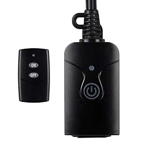 HBN Outdoor Indoor Wireless Remote Control 3-Prong Outlet Weatherproof Heavy Duty 15 A Compact 1 Remote 1 Outlet with…