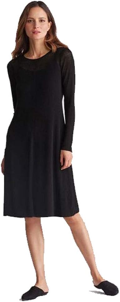 eileen fisher black linen dress
