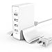 4 Port USB Charger,Wall Charger Desktop Charger Charging Station with Phone Stand Power Adapter for iPhone 7 6/6S Plus, 5/5S, iPad Pro, Galaxy S7, S6 Edge Plus, S5, Nexus, HTC & More