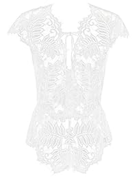 Body de encaje para dama, diseño floral