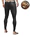 Defender Men's Thermal Wintergear Compression Baselayer Pants Leggings Tights, Black/Black, M