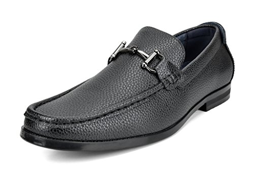 Bruno marc men s harry-01 black calf dress penny loafer…