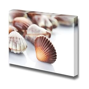 Canvas Prints Wall Art - Swiss Chocolate Seashells Isolated on White - 12" x 18"