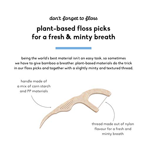 The Humble Co. Floss Picks (200 Count) Sustainable, Plant Based and